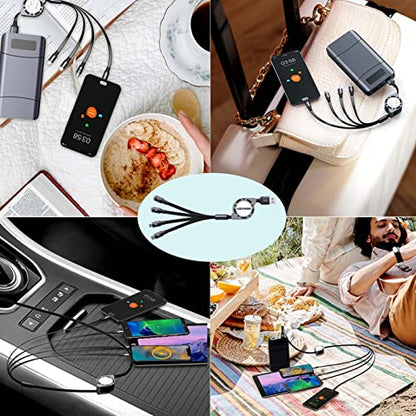 4 in 1 Multi Charging Cable, Retractable Multi Fast Charger Cable - size: 4 IN 1:2PACK