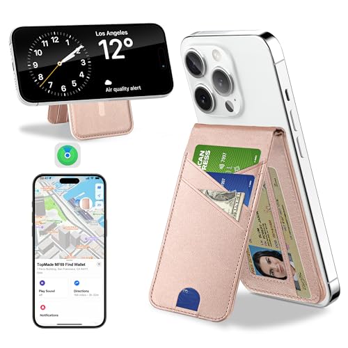 for Magsafe Wallet Stand Tracker (iOS Only) Magnetic Card Holder Finder - color: Gold Find My