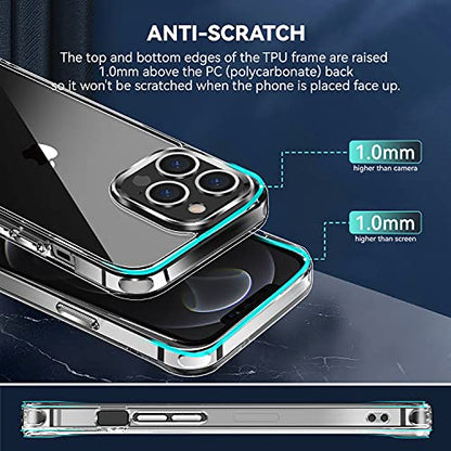 navor Transparent Phone Case Compatible with iPhone 13 Pro Max 6.7-inch Lightweight Anti-Yellowing Scratch-Resistant Slim Fit [Clear]