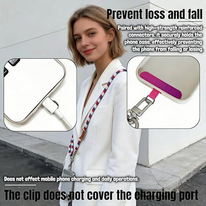 Adjustable Phone Lanyard Crossbody, 7mm Heavy Duty Nylon Strap with Thin Pad, Anti-Loss Phone Tether for 4"-6.7" Smartphones, Keys, AirPods - Unisex for Travel, Hiking, Work