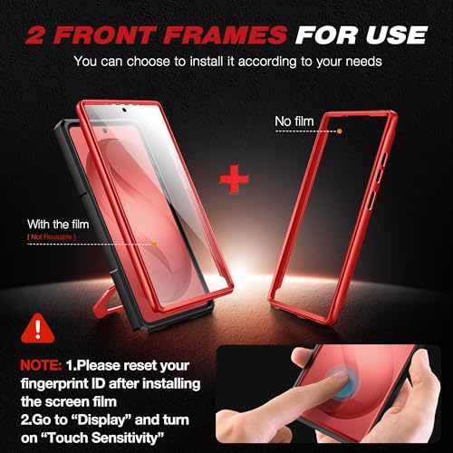 TONGATE Magnetic Stand for Samsung Galaxy S26 Ultra Case, Compatible with Magsafe, [Camera Cover & 2 Front Frames][Military Drop Protection] S26 Ultra Case Built-in Screen Protector & Belt Clip, Red - color: Red