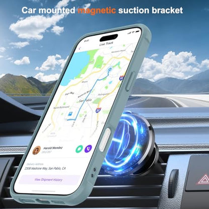 CHAOFEnG Magnetic Compatible with iPhone 17 Case with Stand [Military Grade Drop Tested][Compatible with Magnet] Ring Translucent Slim Hard Back Soft Edge, Teal Green - color: Teal Green, size: iPhone 17