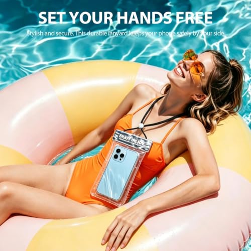 Waterproof Phone Pouch for iPhone 17 16 15 Pro Max IPX8 Silver-8.3 | Lightweight, Large Cellphone Dry Bag, IPX8 Rated, Beach Essential, Cruise Ship, 1 Pack, 8.3 inch - color: A4-Bright silver