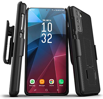 Encased DuraClip Designed for Samsung Galaxy S21 Belt Clip Case (2021) Slim Phone Cover with Holster - Black - size: S21