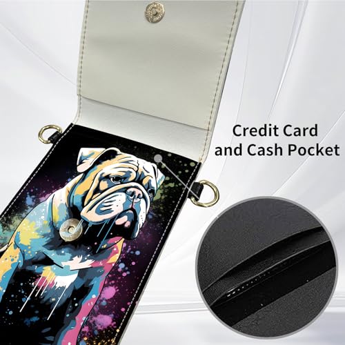 for Women Cell Phone Purse,with Touchscreen Cell Phone Purse,PU Leather Shoulder Bag Waterproof Phone Wallet Case with Clear Touch Screen Window up to 6.7 inch Smartphone, - color: Colorful Cute Dog -242