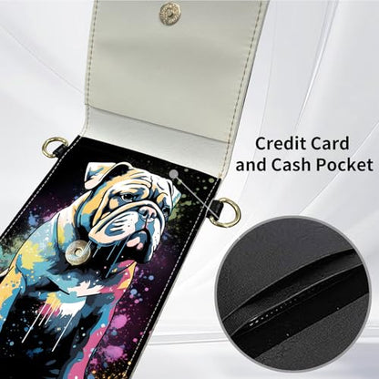 for Women Cell Phone Purse,with Touchscreen Cell Phone Purse,PU Leather Shoulder Bag Waterproof Phone Wallet Case with Clear Touch Screen Window up to 6.7 inch Smartphone, - color: Colorful Cute Dog -242