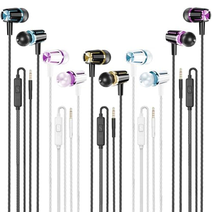 Rayleigh Wired Earbuds with Microphone and Heavy Bass Stereo 3.5mm - color: Black