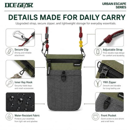 Cell Phone Bag with Strap Lightweight Crossbody Phone Purse with Nylon Lanyard Fits iPhone 12-17 for Travel Casual Walking - color: Green