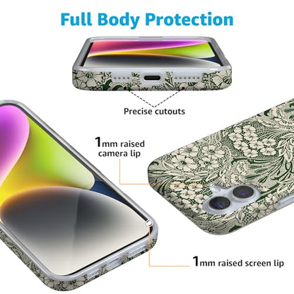 Casely iPhone 16 Case | Mystic Meadow | Green Gardens | Compatible with MagSafe | Classic Ultra Slim Design - color: Mystic Meadow | Green Gardens, size: Iphone 16