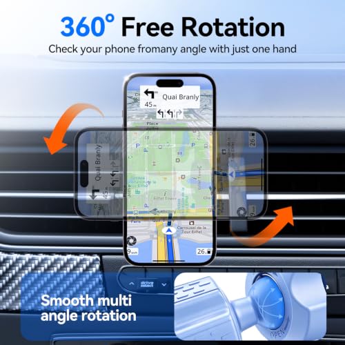 for MagSafe Car Mount,【22 N55 Super Magnets】 Magnetic Phone Holder for Car Air Vent, Cell Phone Mount Car Accessories Compatible with iPhone 17 16 15 14 13 12 Pro Max (Mist Blue) - color: Mist Blue