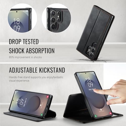 for Samsung Galaxy S26 Ultra 2in1 Detachable Wallet Case, Black | Compatible with Magsafe, Magnetic, RFID Blocking Card Holder, Shockproof, Kickstand, Wireless Charging, PU Leather Flip Cover - color: (Detachable 2 in 1)-Black, size: Galaxy S26 Ultra