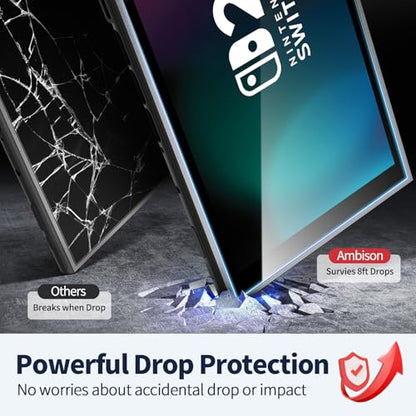 Ambison 2 Pack Screen Protector Designed for Nintendo Switch 2 (2025) 7.9 inch, [Auto-Alignment Kit & HD Clear], Touch Sensitive, 9H Hardness Tempered Glass, Scratch and Crack Resistant, Bubble Free - size: Switch 2 (2025)*2Pcs with Alignment Kit