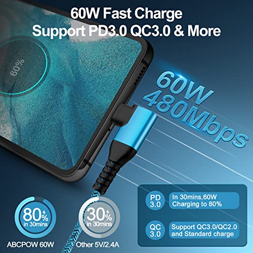 USB C to USB C Charger Cord 6FT Right Angle Fast Charging for iPhone 17 Pro