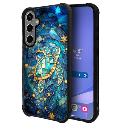 for Samsung Galaxy S24 Plus/S25 Plus Case,Soft Silicone Shockproof Bumper Camera Protection Phone Case-Glass Star Turtle - color: Glass Star Turtle, size: Samsung Galaxy S24 Plus/S25 Plus