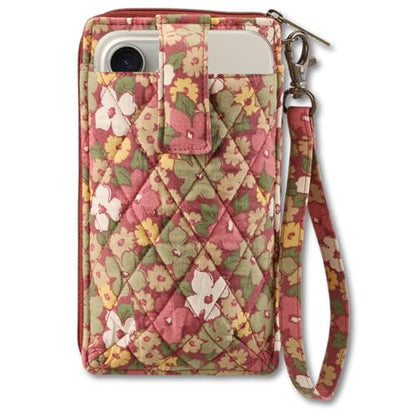 Bella Taylor Cell Phone Wristlet, Quilted Phone Wallet for Women | Lightweight, RFID blocking, phone pocket, built-in wallet, card organizer, coin pocket, secure zipper, quality construction - color: Autumn Garden