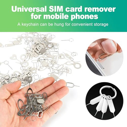 slaixiu 16PCS All-in-One SIM/SD Card Ejector Kit - Replacement for iPhone, iPad, Samsung, Android Devices, Universal Eject Pins & Tray Keys