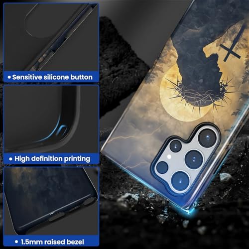CARLOCA Case for Samsung Galaxy S23 Ultra,Faith Inspired Christians Scripture Design Hybrid Dual Protection Soft TPU + Hard PC,Shockproof Anti-Scratch Cover Men Women Stylish Protective Phone Case - color: Faith Inspired Christians Scripture, size: Galaxy