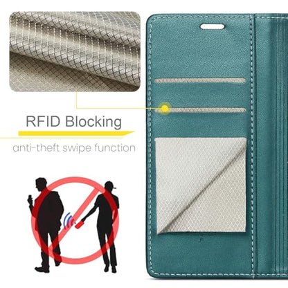 FLIPALM Wallet Case for Google Pixel 8a, Blue-Green | Card Holder, RFID Blocking, PU Leather Folio Flip, Kickstand, Protective Shockproof Cover - color: Blue-Green