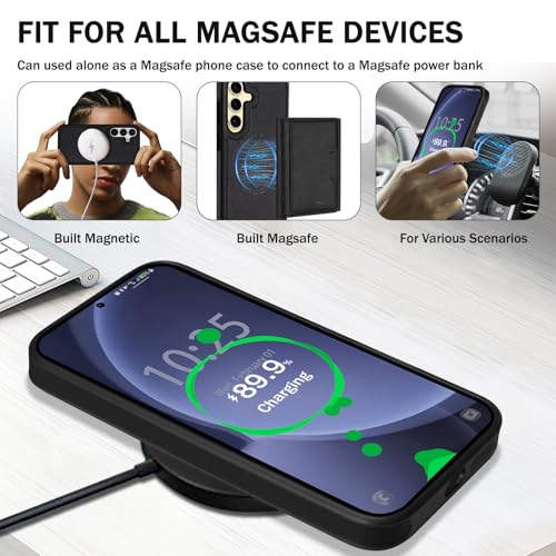 for Samsung Galaxy S23 FE Wallet Case, 2-in-1 Detachable Magnetic Wallet Case, Card Holder RFID Blocking, Fashionable Faux Leather Card Slot & Folding Design (Black) - color: Black, size: Samsung Galaxy S23 FE