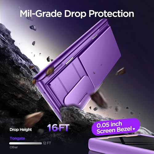 TONGATE Wallet for Z Fold 7 Case with Privacy Screen Protector, Purple - color: Purple