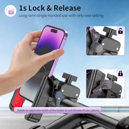 Bike Phone Holder, Handlebar Mount for Motorcycle, Scooter, Mountain, Ebike