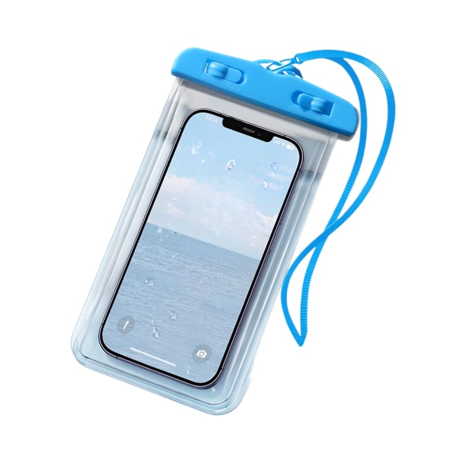 Waterproof Phone Pouch – Touchable Dry Bag for Swimming, Rafting, Diving – Floating Case for Takeaway Rider, Delivery Driver, Kayak, Boat – Universal 7.0" (Blue) - color: Blue