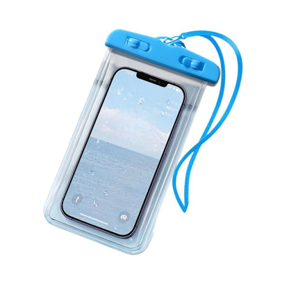 Waterproof Phone Pouch – Touchable Dry Bag for Swimming, Rafting, Diving – Floating Case for Takeaway Rider, Delivery Driver, Kayak, Boat – Universal 7.0" (Blue) - color: Blue