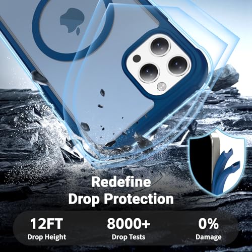 jaroco Magnetic for iPhone 11 Pro Max Case Heavy Duty Protection Deep Blue | Compatible with MagSafe,Military Grade Drop Protection,Translucent Matte,Non-Slip,Shockproof 2-Layer Durable Bumper Case - color: Deep Blue, size: iPhone 11 Pro Max