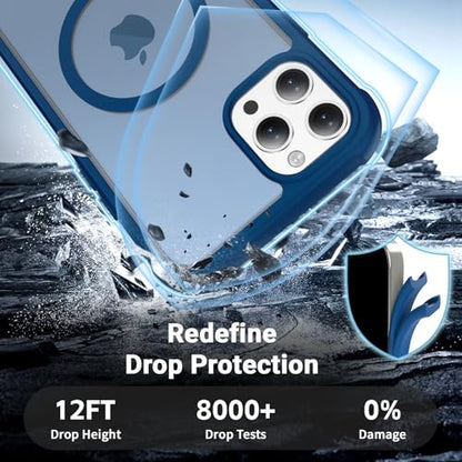 jaroco Magnetic for iPhone 11 Pro Max Case Heavy Duty Protection Deep Blue | Compatible with MagSafe,Military Grade Drop Protection,Translucent Matte,Non-Slip,Shockproof 2-Layer Durable Bumper Case - color: Deep Blue, size: iPhone 11 Pro Max