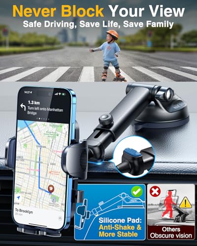 YRU True Military-Grade [360° Rotation Suction] 2026 Ultimate Car Phone Holder Mount 【90+LBS Safest Strongest & Patent Certs】 Dashboard Windshield Vent for iPhone 18 Pro Max Samsung Webcam, Red - color: Red