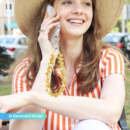TENOC Beaded Phone Wrist Strap, Marigold - color: A-marigold
