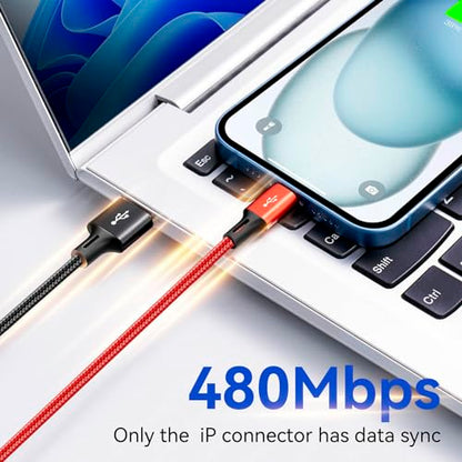 Multi Charging Cable,4 in 1 Braided Multiple Charger Cord, 2Pack 6Ft