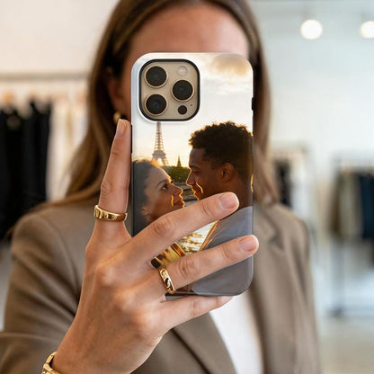 Custom Photo Phone Case Compatible with iPhone 11 Pro Max, Personalized Picture, Dual-Layer Hard Shell, Anti-Slip Drop Protection White