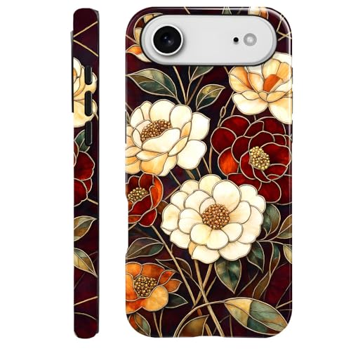 Compatible with iPhone 17 Air,Anti-Scratch Glossy Case Cover,Stained Glass Flower 04 - color: Stained Glass Flower 04, size: IPhone 17 Air