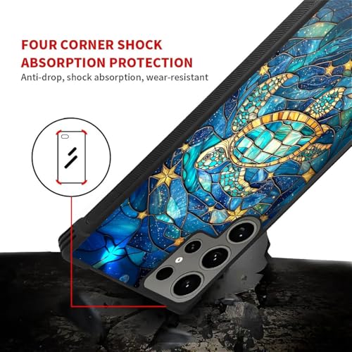 for Samsung Galaxy S24 Ultra Case,Soft Silicone Shockproof Bumper Camera Protection Phone Case-Glass Star Turtle - color: Glass Star Turtle, size: Samsung Galaxy S24 Ultra