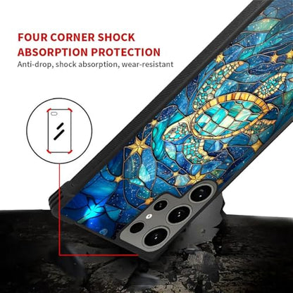 for Samsung Galaxy S24 Ultra Case,Soft Silicone Shockproof Bumper Camera Protection Phone Case-Glass Star Turtle - color: Glass Star Turtle, size: Samsung Galaxy S24 Ultra