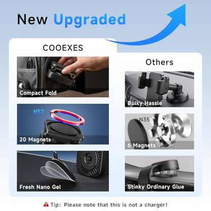 Magnetic Car Phone Holder for Dashboard & Windshield, Quick-Swap Cell Phone Mount with Strong Suction Cup, 360° Adjustable Car Phone Stand, Compatible with iPhone 17-12Pro Max, Samsung Galaxy