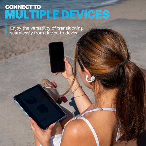 JLab, Flex, Open Ear Earbuds, Clip On True Wireless Bluetooth Earbuds, Cloud White - color: Cloud White