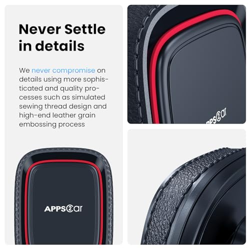 APPS2Car Magnetic Phone Mount for Car, Dashboard & Windshield Suction Cup - color: Black-Red