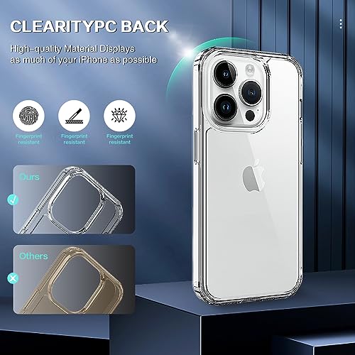 iPhone 15 Pro Case, [Not Yellowing] Shockproof TPU+PC Phone Bumper Cover Anti-ScratchClear Back Case for iPhone 15 Pro