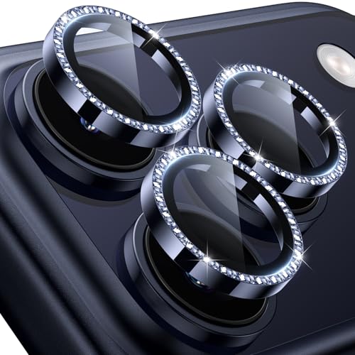 Hoerrye for iPhone 17 Pro Max/17 Pro Camera Lens Protector - Case Friendly - color: Bling Deep Blue