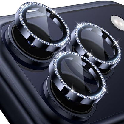Hoerrye for iPhone 17 Pro Max/17 Pro Camera Lens Protector - Case Friendly - color: Bling Deep Blue