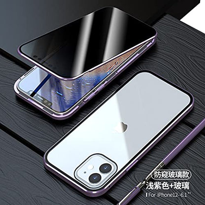 Magnetic Titanium for iPhone 14 Plus Privacy Screen Case Full Body Cover - color: Purple Titanium, size: iPhone 14 Plus