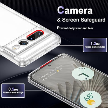 Case for Google Pixel 7 Pro, Military Grade Drop Protection Phone Case, Yellowing Resistant, Anti-Scratch Hard PC Back, Shockproof Hard Ultra-Thin Protective Cover, Clear - size: Google Pixel 7 Pro