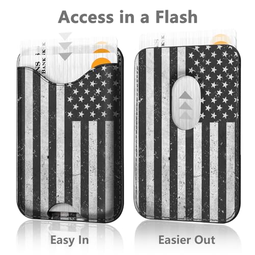 US Flag Magnetic Wallet for Magsafe Compatible with iPhone 17/16/15/14/13/12 Series Pro Max Plus Air (Patriotic Phone Magnet Card Holder Fit 3 Cards for Lether Mag Safe Wallets) - color: US Flag