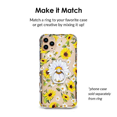 VELVET CAVIAR Cell Phone Ring Holder - Finger Ring & Stand - Improves Phone Grip Compatible with iPhone, Galaxy, Most Smartphones (Daisy) - color: Daisy