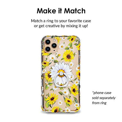 VELVET CAVIAR Cell Phone Ring Holder - Finger Ring & Stand - Improves Phone Grip Compatible with iPhone, Galaxy, Most Smartphones (Daisy) - color: Daisy