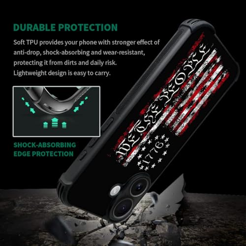 case for iPhone 17,Compatible with Magsafe,All-Round Protection Shockproof Anti-Scratches TPU Case Cover-Classic American Flag 1776 We The People - color: Classic American Flag 1776 we the people, size: IPhone 17