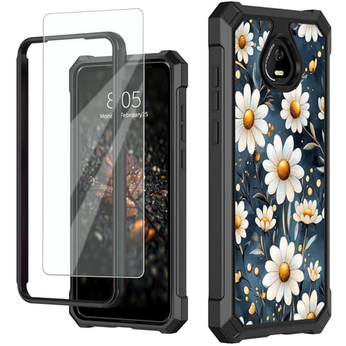 for Schok Volt Sv67q Sv67332 Case with Screen Protector, Military Grade Drop Protection, Dual Layer Hybrid Shockproof Protection TPU Phone Case for Schok Volt Sv67q, Little Flower - color: Little Flower