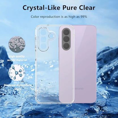 for Samsung Galaxy A27 5G Clear Case with 2 Pack Built-in Screen Protector,Shockproof Soft TPU Bumper and Hard PC Back Phone Case,Anti-Scratch,Drop Protection,Slim Fit Cover Case - color: Samsung A27